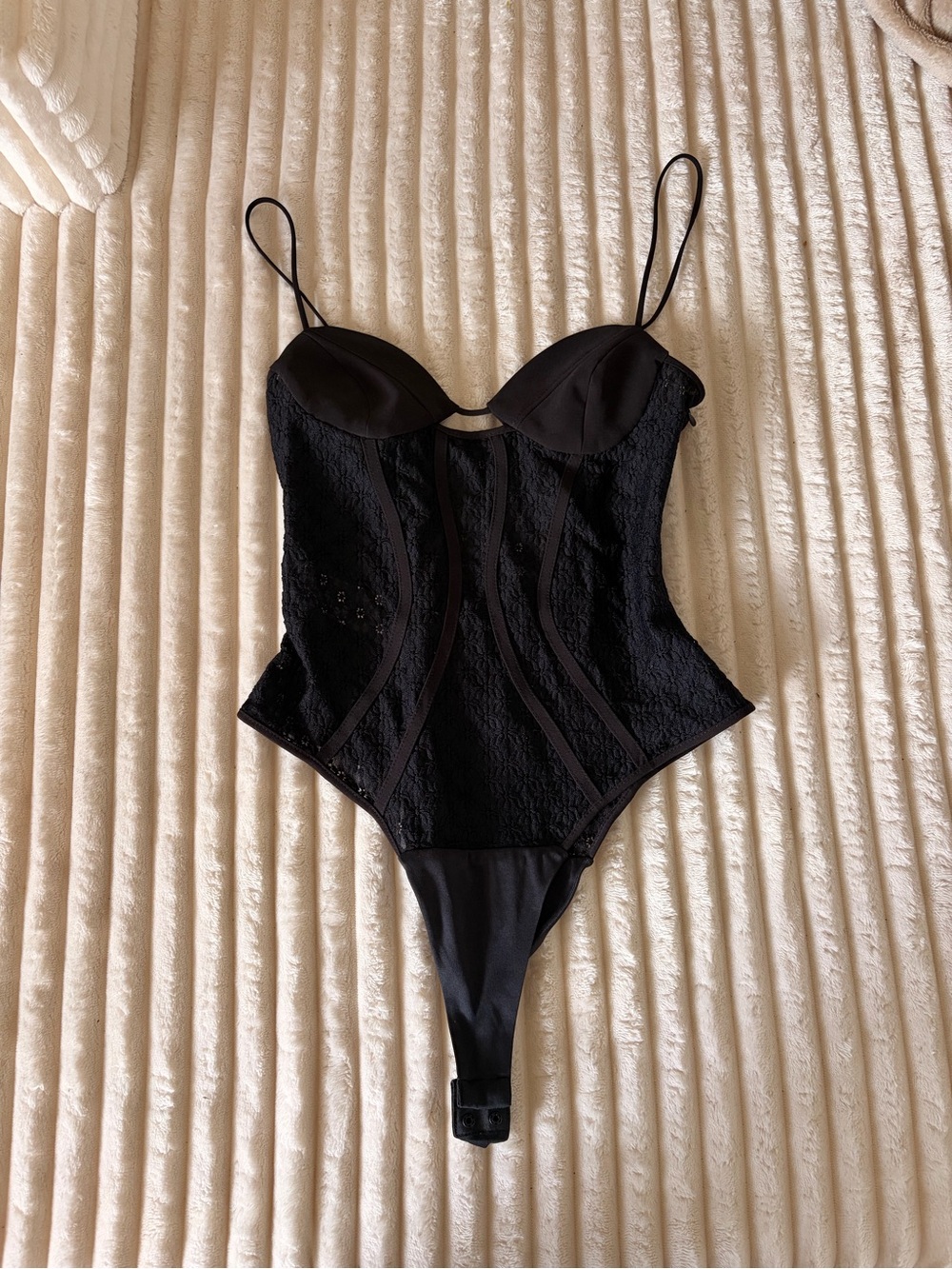 Zara Black Lace Underwire Bodysuit
